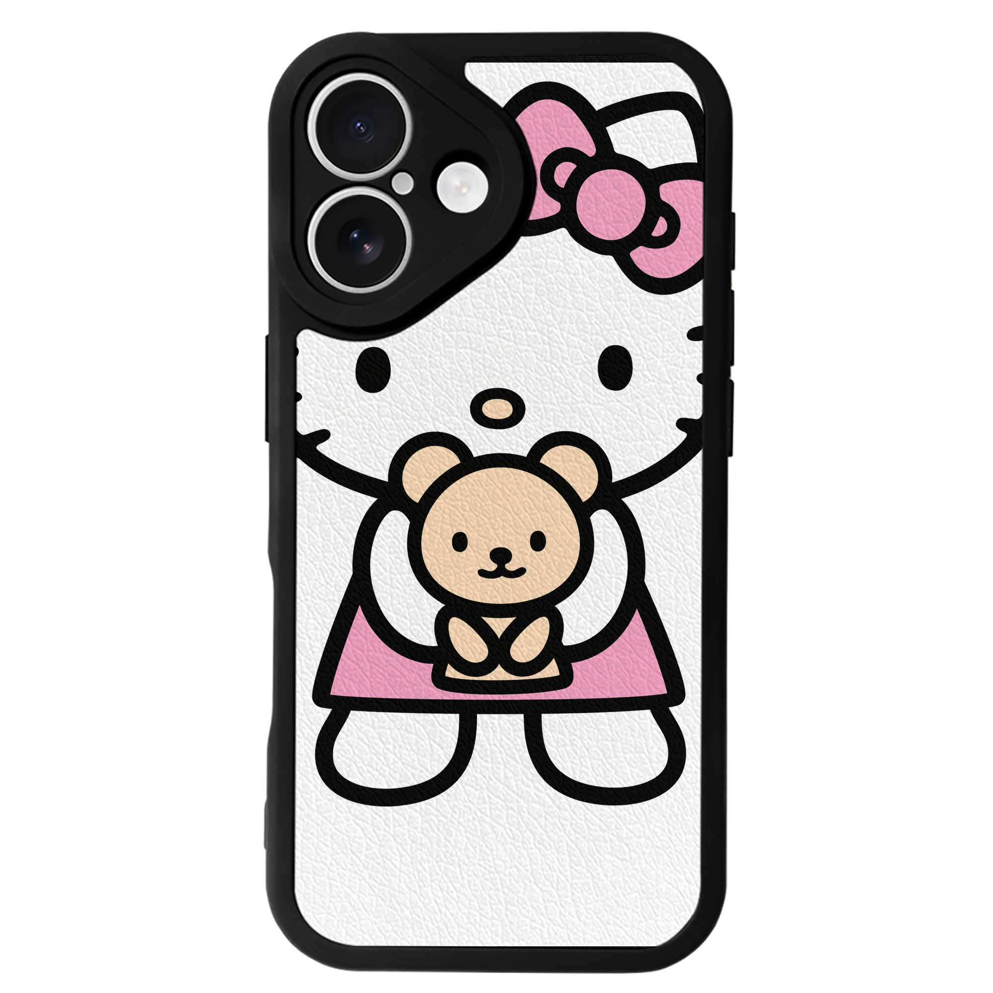 （画像用） Hello Kitty ハローキティ 【iPhone 16シリーズ対応】シリコンスマホケース（レザー調） 材質：シリコン